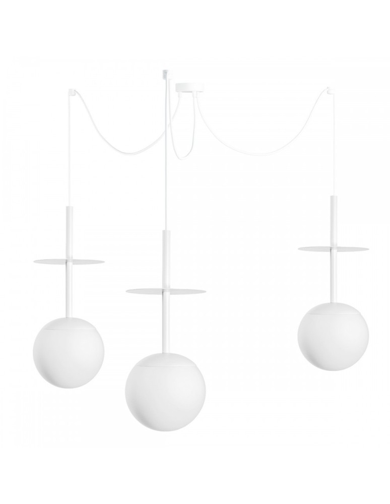 Pendant lamps - UMMO PLAAT A3 white triple ceiling lamp PLM311P2 - product kolory-swiatla.pl 1