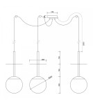 Pendant lamps - UMMO PLAAT A3 white triple ceiling lamp PLM311P2 - product 3