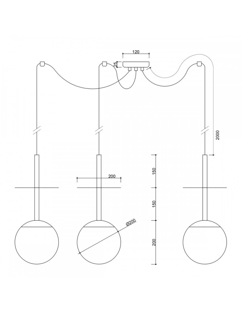 Pendant lamps - UMMO PLAAT A3 white triple ceiling lamp PLM311P2 - product kolory-swiatla.pl 3