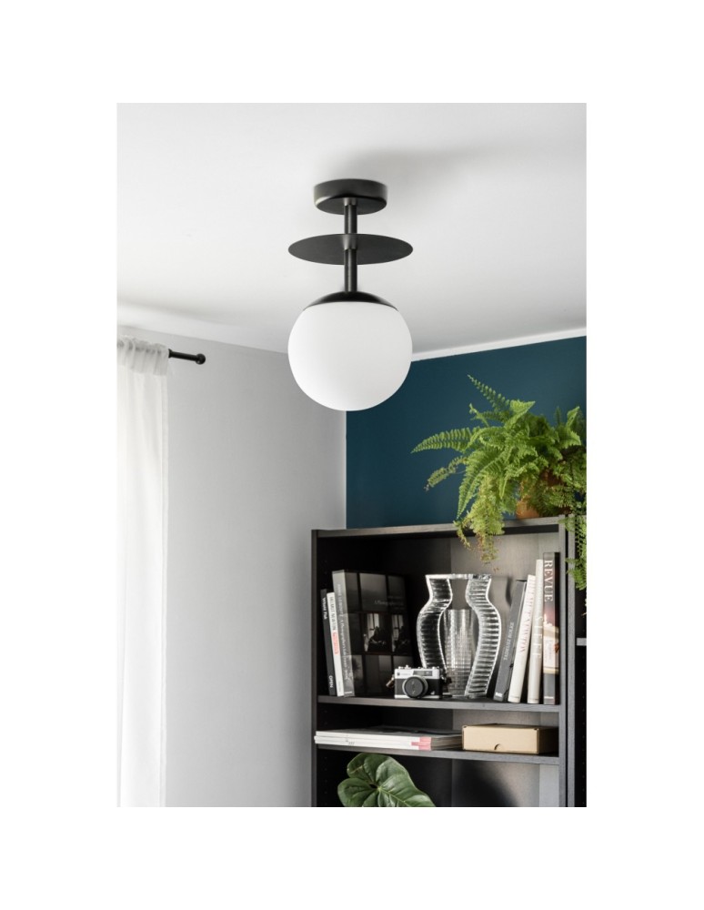 Bathroom ceiling lamps - UMMO PLAAT B black ceiling lamp / plafond with increased IP44 waterproofing PLB120S3 - product kolory-swiatla.pl 2