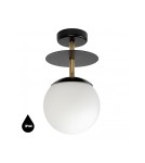 Bathroom ceiling lamps - UMMO PLAAT B black brass ceiling lamp / plafond with increased IP44 waterproofing PLB123S3 - product 1