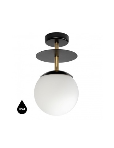 UMMO PLAAT B black brass ceiling lamp / plafond with increased IP44 waterproofing PLB123S3