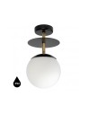 UMMO PLAAT B black brass ceiling lamp / plafond with increased IP44 waterproofing PLB123S3
