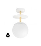 Bathroom ceiling lamps - UMMO PLAAT B white brass ceiling lamp / plafond with increased IP44 waterproofing PLB113S3 - product 1