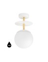 UMMO PLAAT B white brass ceiling lamp / plafond with increased IP44 waterproofing PLB113S3