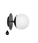 Bathroom wall lamps - UMMO PLAAT C black wall lamp / wall sconce with increased IP44 waterproofing PLC120S0 - product 1