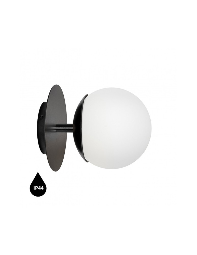 Bathroom wall lamps - UMMO PLAAT C black wall lamp / wall sconce with increased IP44 waterproofing PLC120S0 - product kolory-swiatla.pl 1