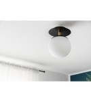 Bathroom wall lamps - UMMO PLAAT C black wall lamp / wall sconce with brass with increased IP44 waterproofing PLC123S0 - product 3