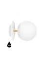UMMO PLAAT C white wall lamp / wall sconce with brass with increased IP44 waterproofing PLC113S0