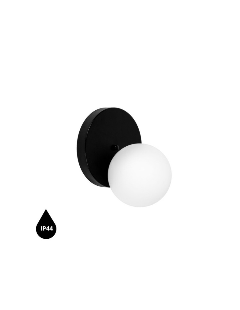 Bathroom wall lamps - UMMO REFA A black wall lamp / wall sconce with increased IP44 waterproofing RFA120S0 - product kolory-swiatla.pl 1