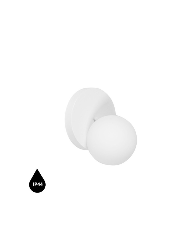 Bathroom wall lamps - UMMO REFA A white wall lamp / wall sconce with increased IP44 waterproofing RFA110S0 - product kolory-swiatla.pl 1