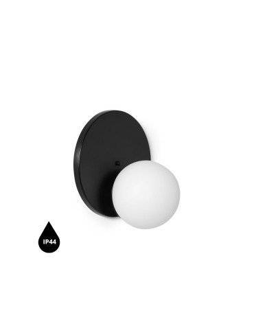 UMMO REFA B black wall lamp / wall sconce with increased IP44 waterproofing RFB120S0