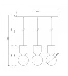 Pendant lamps - UMMO LUOTI 3L white triple ceiling lamp LUL311P0. - product 2