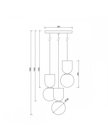 UMMO LUOTI 3P white pendant / plafond lamp LUP311P3 - product 2