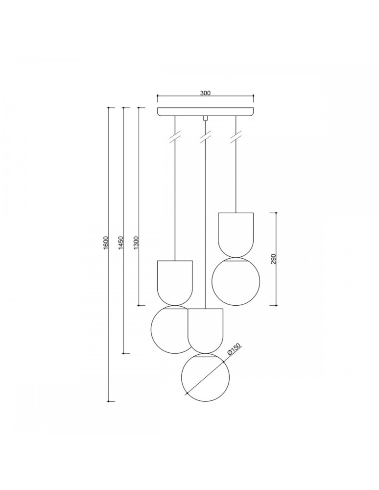 Pendant lamps - UMMO LUOTI 3P white pendant / plafond lamp LUP311P3 - product kolory-swiatla.pl 2