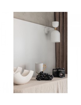 UMMO SUPURU biała lampa ścienna /  kinkiet z mosiężną rurką SUK13010 - produkt 2