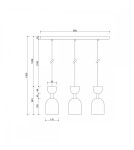 Pendant lamps - UMMO SUPURU 3L black triple brass ceiling lamp SUL332P0 - product 3