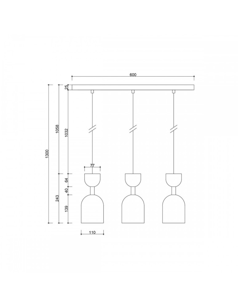 Pendant lamps - UMMO SUPURU 3L black triple brass ceiling lamp SUL332P0 - product kolory-swiatla.pl 3