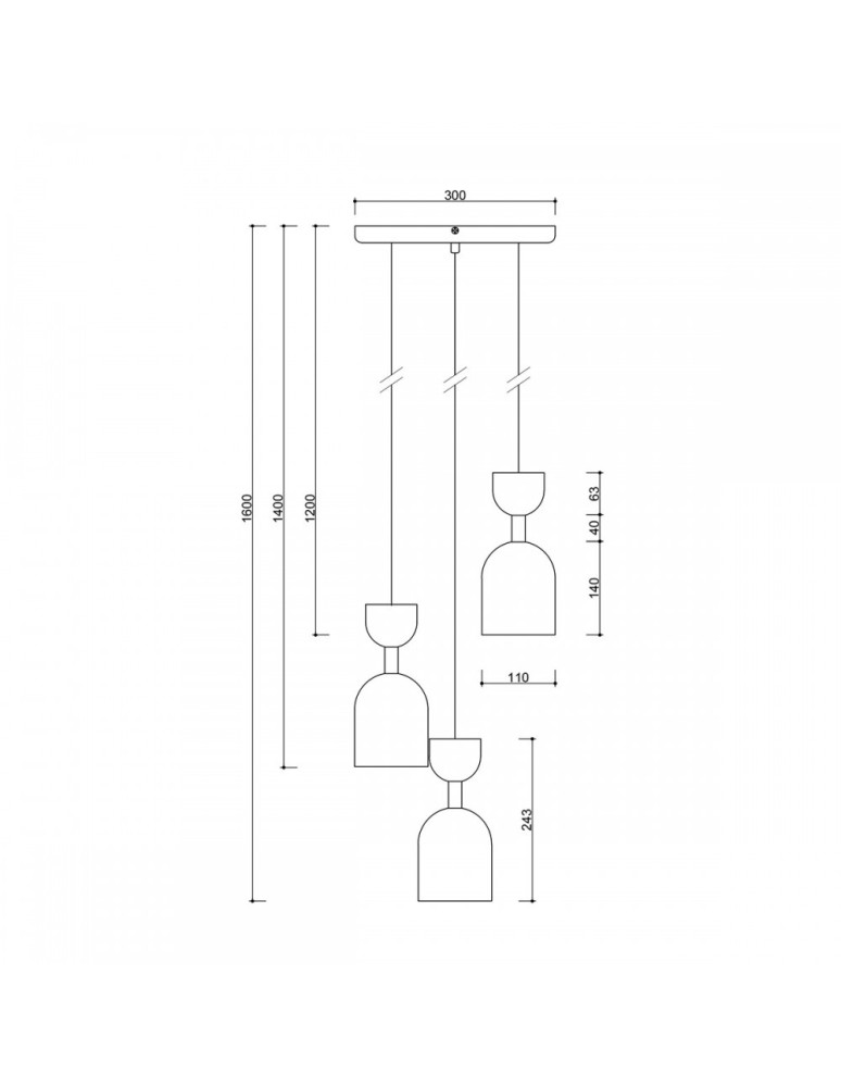 Pendant lamps - UMMO SUPURU 3P black pendant lamp / plafond SUP322P3 - product kolory-swiatla.pl 3