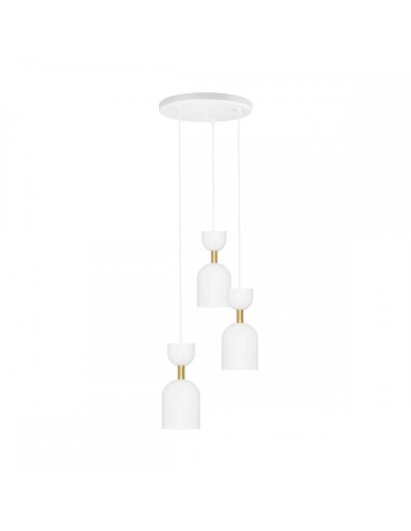 UMMO SUPURU 3P white pendant / plafond lamp with brass SUP331P3