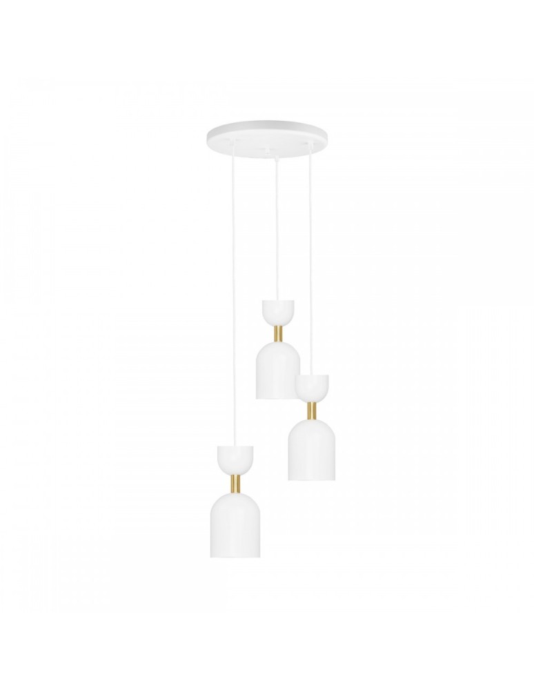 Pendant lamps - UMMO SUPURU 3P white pendant / plafond lamp with brass SUP331P3 - product kolory-swiatla.pl 1