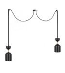 Pendant lamps - UMMO SUPURU 2 black double ceiling lamp with brass SUM232P2 - product 1