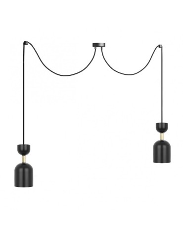 UMMO SUPURU 2 black double ceiling lamp with brass SUM232P2