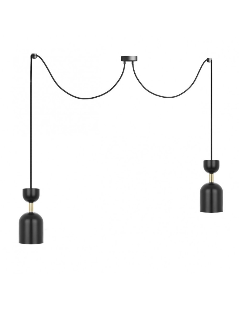 Pendant lamps - UMMO SUPURU 2 black double ceiling lamp with brass SUM232P2 - product kolory-swiatla.pl 1
