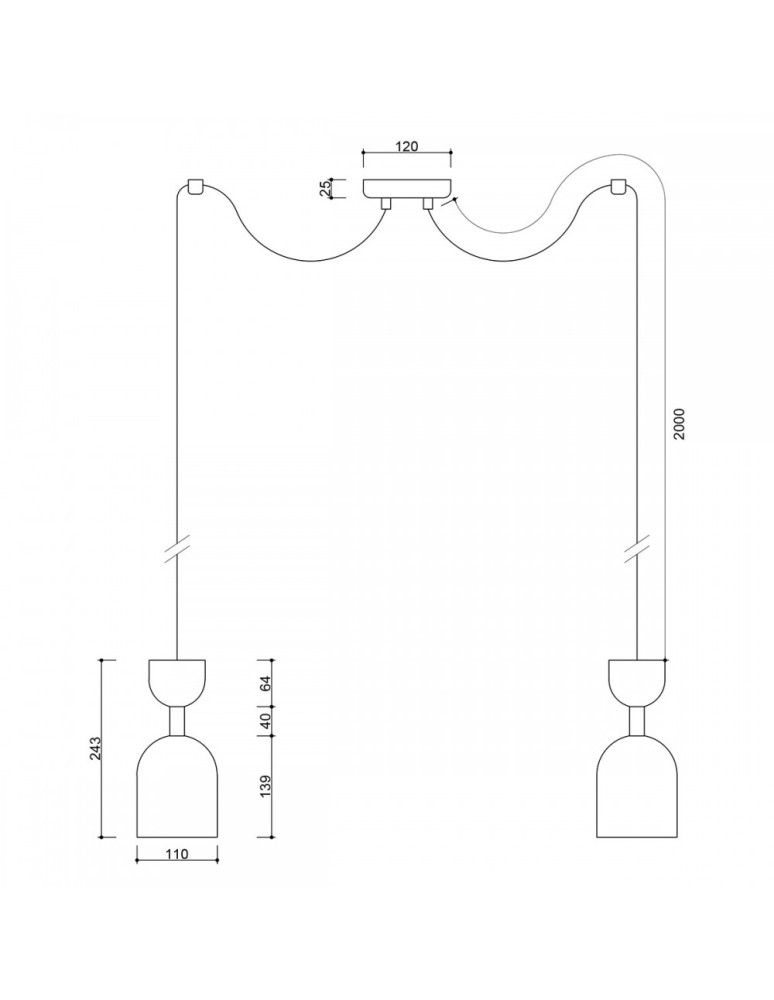 Pendant lamps - UMMO SUPURU 2 black double ceiling lamp with brass SUM232P2 - product kolory-swiatla.pl 3