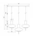 Pendant lamps - UMMO TORNI A 3L white triple ceiling lamp TOL311P0. - product 3