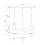 Pendant lamps - UMMO TORNI A 3L black triple ceiling lamp TOL322P0. - product 3