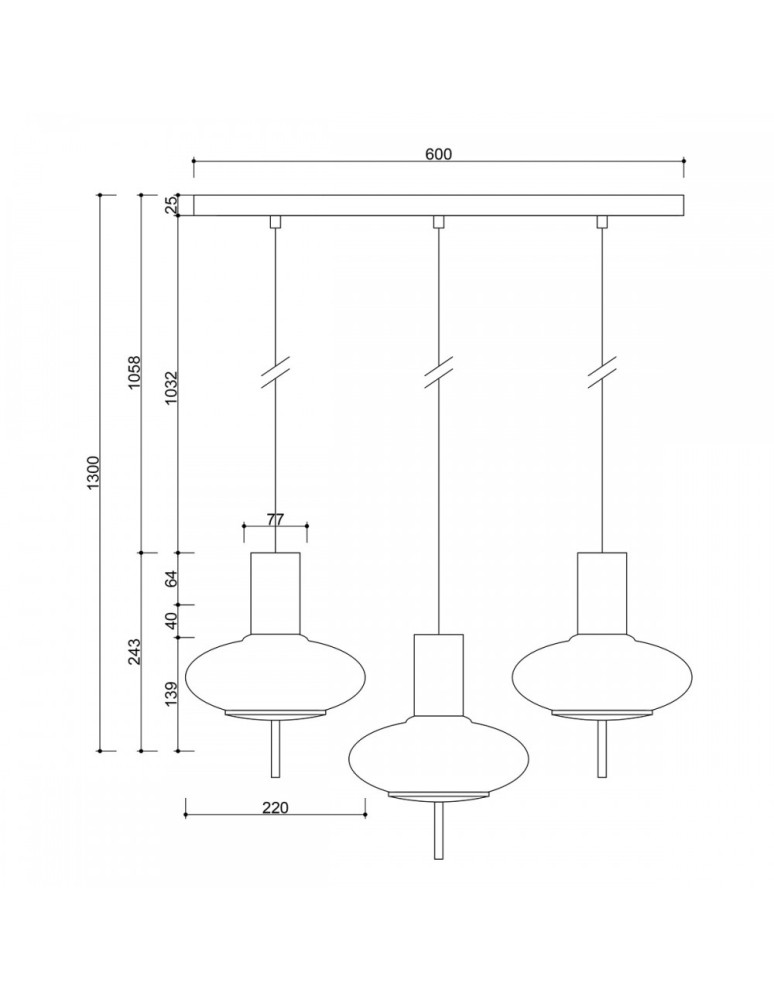 Pendant lamps - UMMO TORNI A 3L black triple ceiling lamp TOL322P0. - product kolory-swiatla.pl 3
