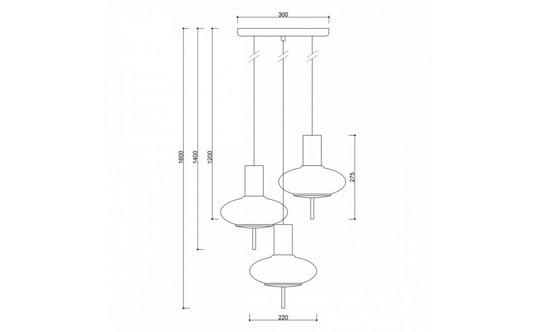 UMMO TORNI A 3P czarna lampa wisząca / plafon TOP322P3