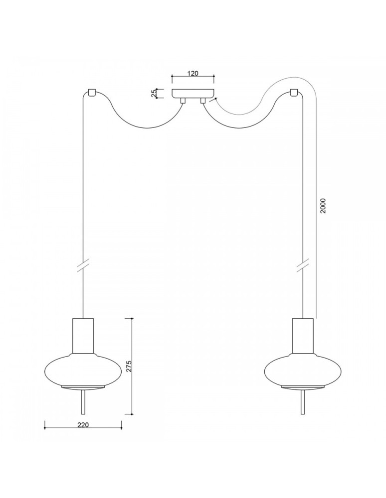 Pendant lamps - UMMO TORNI A2 white double ceiling lamp TOM211P2 - product kolory-swiatla.pl 3