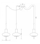 Pendant lamps - UMMO TORNI A3 white triple ceiling lamp TOM311P2 - product 3