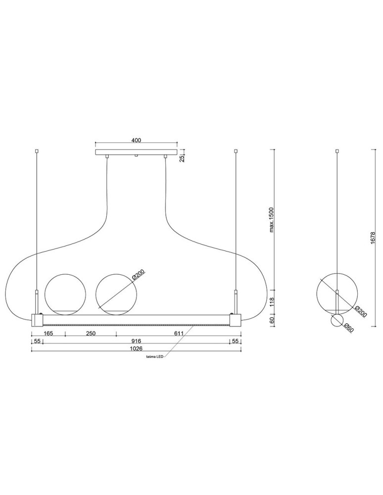 Pendant lamps - UMMO LIGNE white pendant lamp with LED strip LIG211P61 - product kolory-swiatla.pl 6