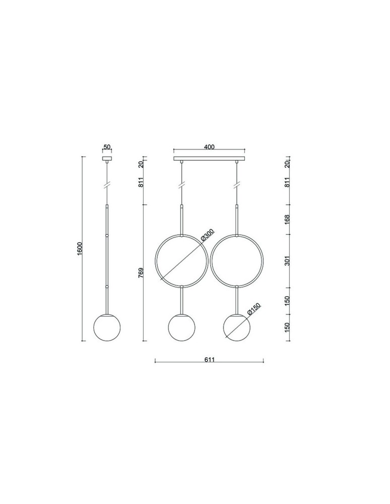 Pendant lamps - UMMO ISUULLA B white double ceiling lamp ISB211P0. - product kolory-swiatla.pl 3