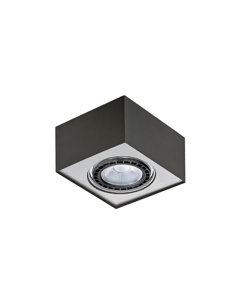 Ceiling luminaires for replaceable light source - Azzardo PAULO 1 230V BLACK/ALU 1xES111 Surface Mounted Aluminum AZ0959 - product kolory-swiatla.pl 1