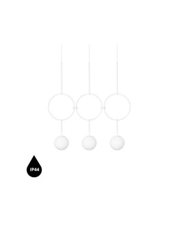 UMMO ISUULLA C white triple ceiling lamp with increased IP44 waterproofing ISC311PS0