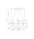 Pendant lamps - UMMO KELLO B black triple ceiling lamp KEB322P0. - product 4