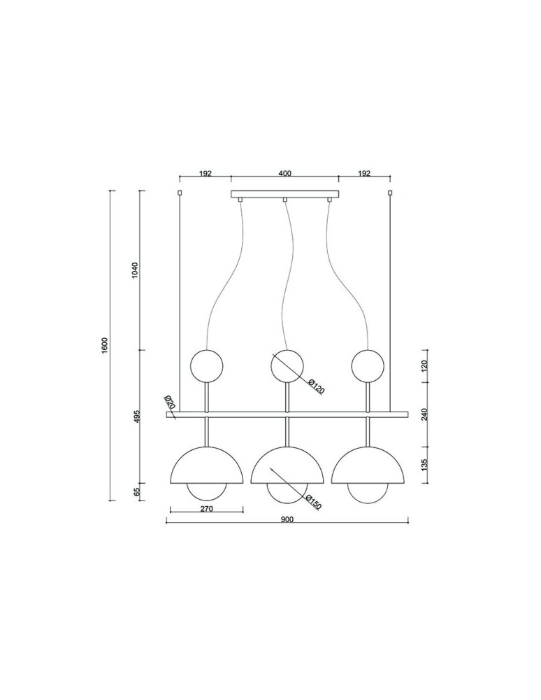Pendant lamps - UMMO KELLO B black triple ceiling lamp KEB322P0. - product kolory-swiatla.pl 4