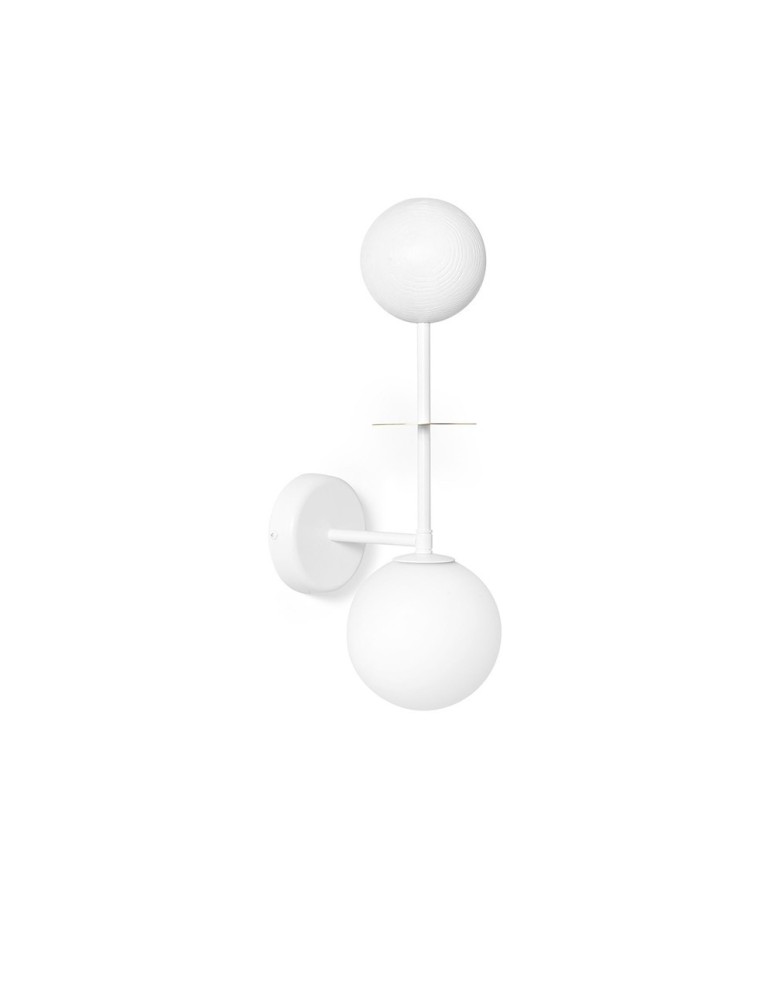 Wall lamps - UMMO OIO B white wall lamp / wall sconce with brass element OIB11030 - product kolory-swiatla.pl 1