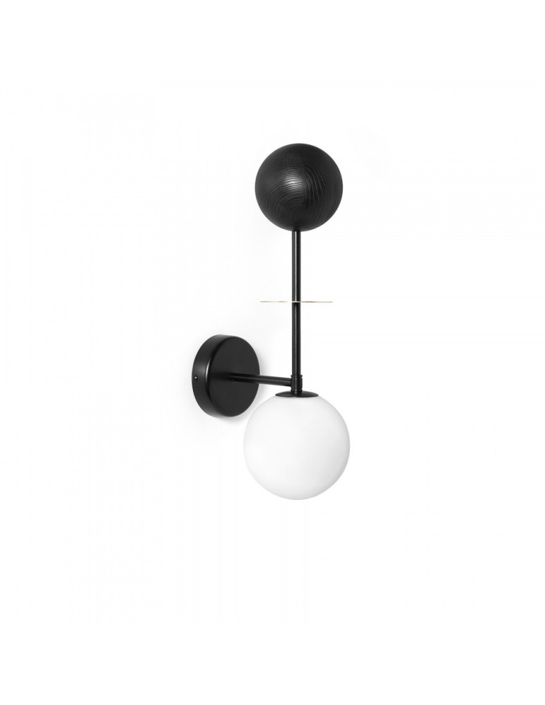 Wall lamps - UMMO OIO B black wall lamp / wall sconce with brass element OIB12030 - product kolory-swiatla.pl 1