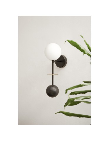 UMMO OIO B czarna lampa ścienna / kinkiet z mosiężnym elementem OIB12030 - produkt 2