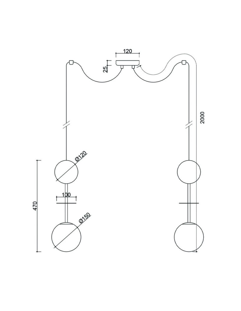 Pendant lamps - UMMO OIO A2 black double brass ceiling lamp OIA232P0 - product kolory-swiatla.pl 3