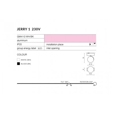 Azzardo JERRY 1 230V WHITE 1xES111 Reflektor Sufitowy Biały AZ1366