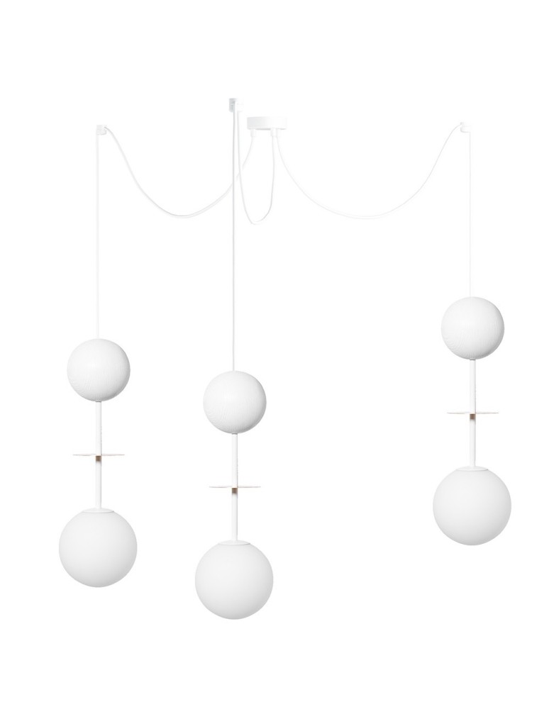 Pendant lamps - UMMO OIO A3 white triple brass ceiling lamp OIA331P0 - product kolory-swiatla.pl 1