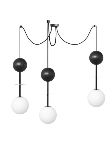 UMMO OIO A3 black triple brass ceiling lamp OIA332P0