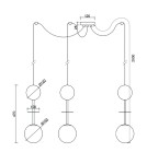 Pendant lamps - UMMO OIO A3 black triple brass ceiling lamp OIA332P0 - product 3