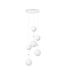 Pendant lamps - UMMO OIO A 3P white triple ceiling lamp / plafond with brass OIP331P3. - product 1